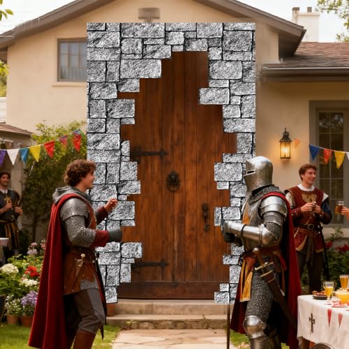 Medieval Wall Door Banner - Castle Brick Design Party Decoration - Variation of THIS listing