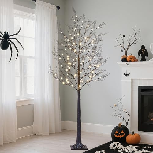 Lightshare 6FT Lighted Willow Tree with Warm White LED Lights - Black Variation