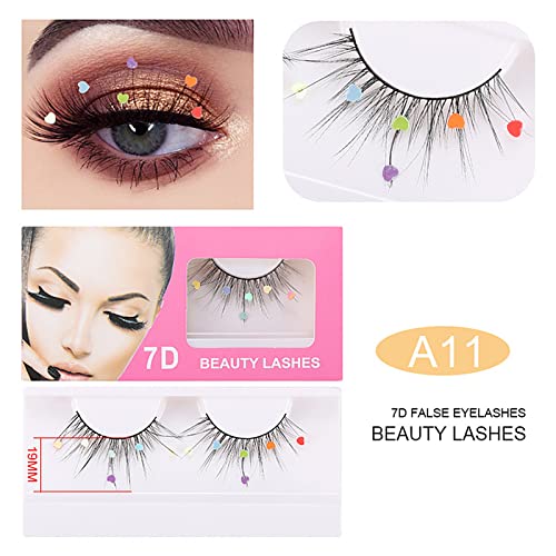 Colorful Sequin False Eyelashes - Dramatic Festival & Holiday Style, Reusable 7D Fluffy Curl