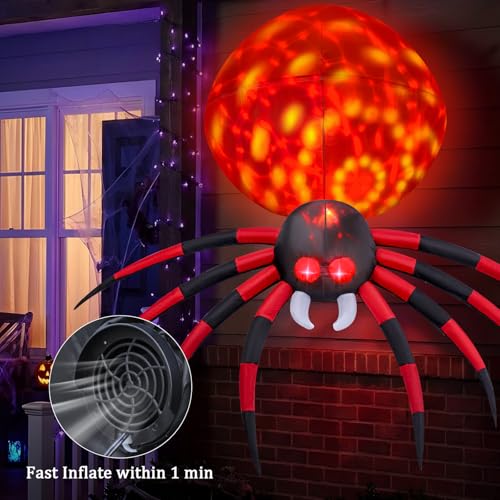 6 FT Inflatable Spider Halloween Decoration with Animated LED Lights
