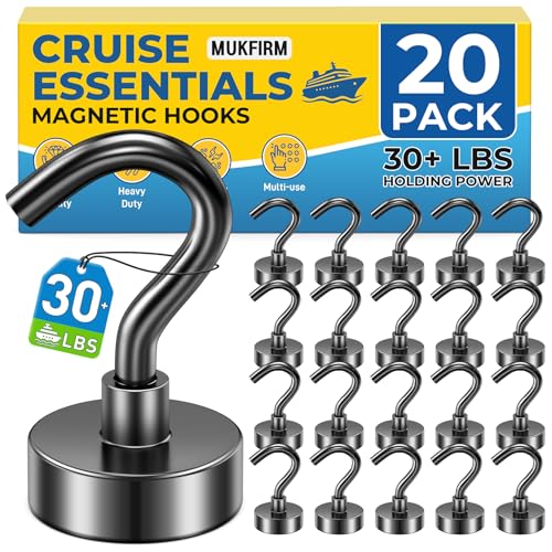 20 Pack Heavy Duty Magnetic Hooks Black - Cruise Cabin & Home Storage