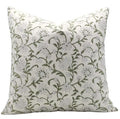 White 20x20 Cotton Block Print Throw Pillow Cover Cushion Case - Handmade, Decorative, Outdoor Friendly