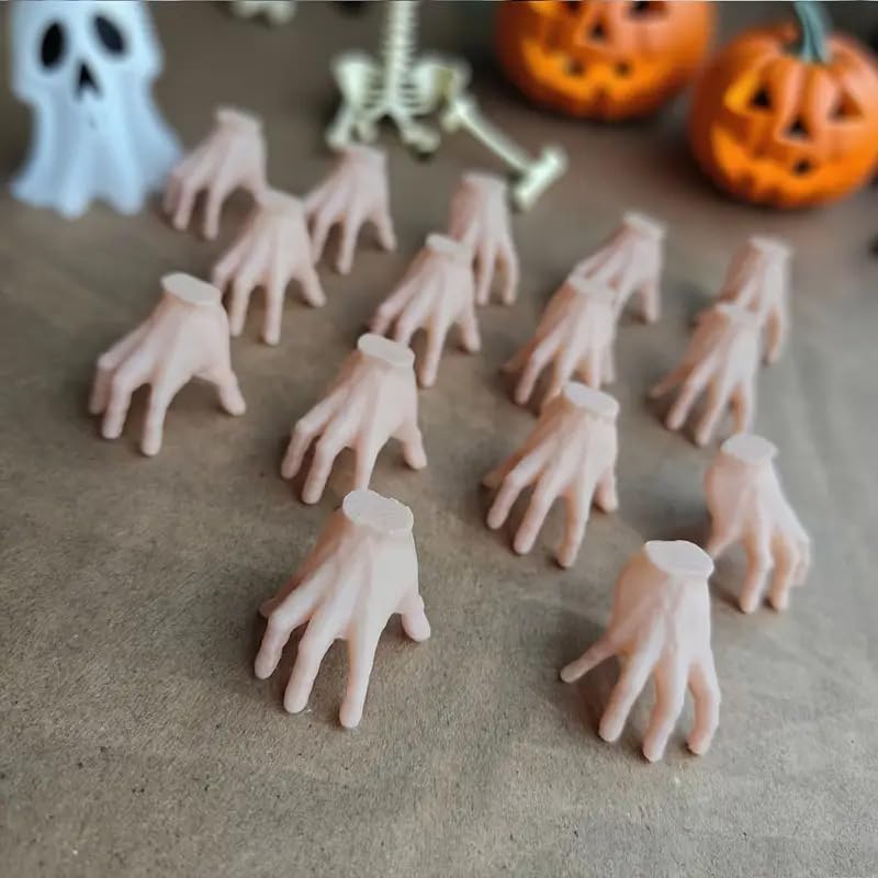White Mini Crawling Hands for Halloween Decorations, 36 Pack