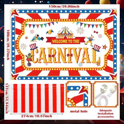 Halloween Circus Carnival Trunk Decorations Set with Balloons & Backdrop - Carnival Variation