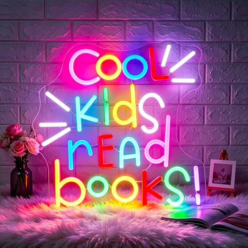 Neon Sign - Cool Kids Read Books Wall Decor LED Neon Light