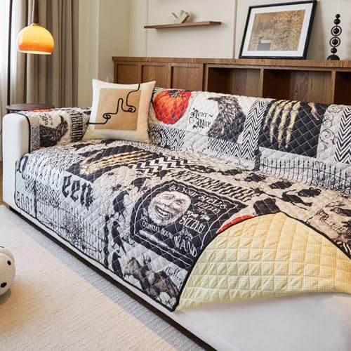 Grey Halloween Sofa Cover for Festive Home Decorations, Slipcover & Furniture Protector