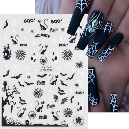 Halloween Luminous Nail Stickers Set - Alien, Ghost, Skull, Pumpkin Style 5