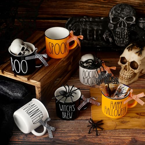 Halloween Mini Coffee Mug Set - 6 Decorated Ceramic Cups for Fall Home & Kitchen