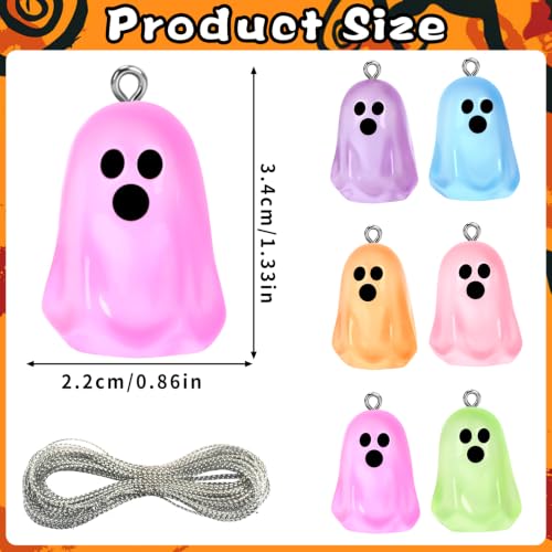 36Pcs Glowing Halloween Ghost Ornaments for Small Tree - Luminous Ghost Set