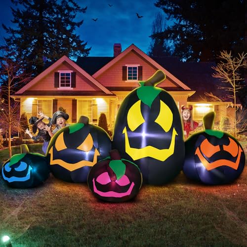 9FT Halloween Inflatable Pumpkin Decoration with LED Lights for Outdoor Yard Lawn
