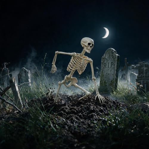 Life Size Skeleton Halloween Decoration 5.4FT - Easy to Pose & Reusable - Oceanite
