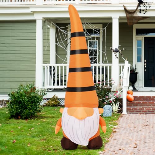 5Ft Thanksgiving Gnome Inflatable Yard Decoration with LED Lights