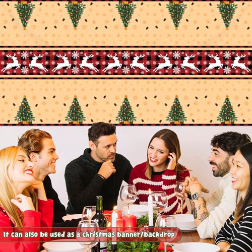 OHOME Christmas Party Decorations - Christmas Tablecloth 54x108 Inches, Festive Holiday Design, 2 Pack - Christmas Variation
