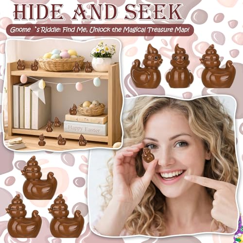 Mini Resin Poop Duck Figures - Halloween Toy Set, 50 Pieces, Brown Variation