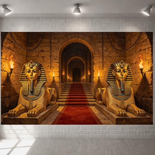 Egyptian Backdrop Banner for Party and Event Decorations - 70 x 43 Inches