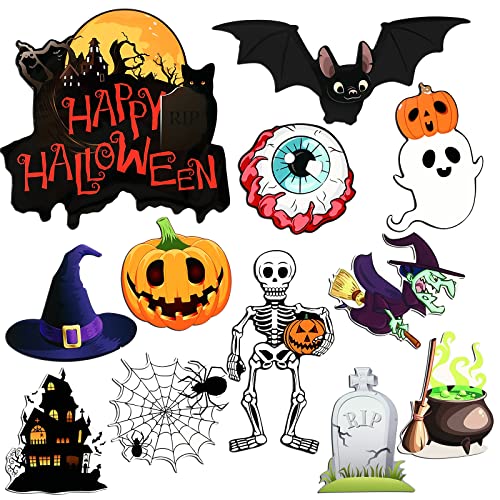 Halloween Magnets Set - 12 Reusable Fridge & Car Decorations - Fresh Style