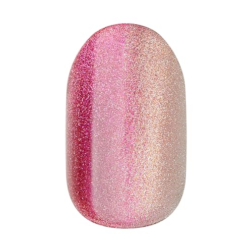 Walk Out Press On Nails Kit - Pink Short Oval Pearlescent False Nails with Improved Adhesive