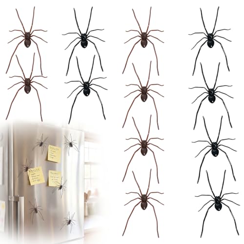 3D Realistic Spider Fridge Magnets Set - 12 Pack for Decor & Pranks