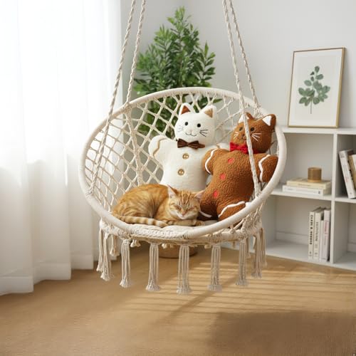 17 Inch Gingerbread Cat Plush Pillow - Cozy Decorative Throw Cushion