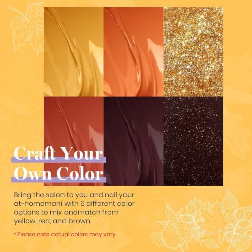 Beetles Fall Gel Nail Polish Set - 6 Shimmer Colors, Candy Corn Variation