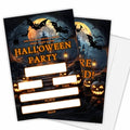 Halloween Party Invitations - Retro Castle Design, 25 Fill-In Cards & Envelopes