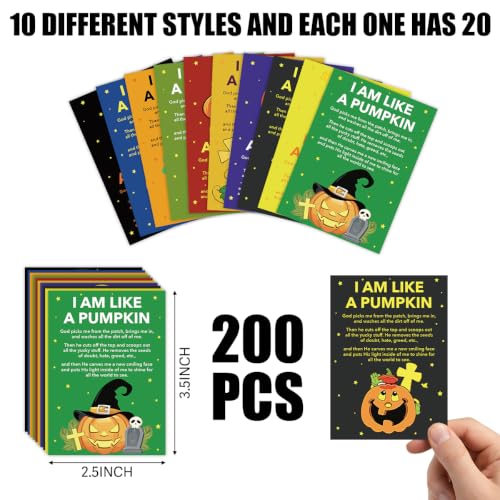 Halloween Religious Bible Verse Pocket Prayer Cards - 200 Pack