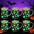 6 Pcs Glow in the Dark Ghost Glass Cups 16oz - Halloween Party Drinkware
