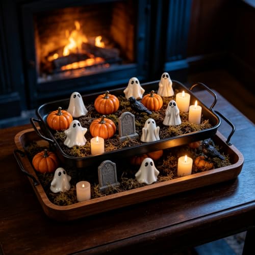 Mini Resin Ghost Figurines Set - 48pcs Halloween Decorations & Favors