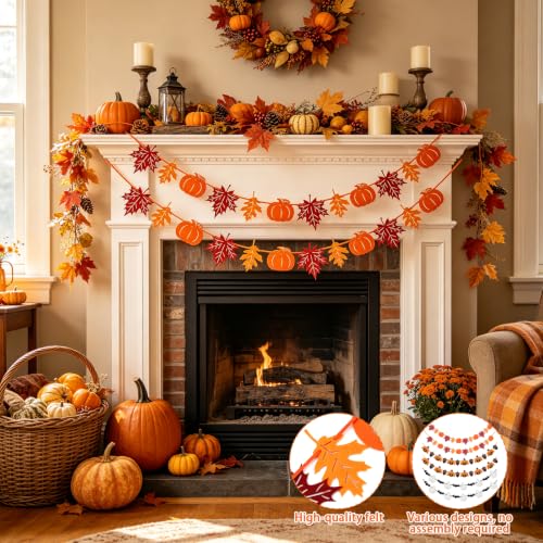 Fall Halloween Thanksgiving Garlands Set 6 Pcs Home Holiday Decorations