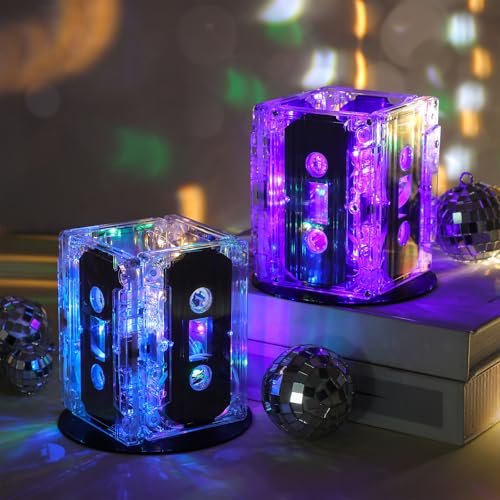 Neon Disco Cassette Tape Party Decorations Set - 80s 90s Retro Neon Lights