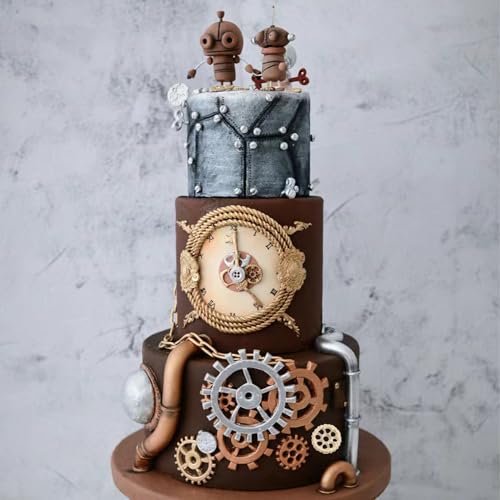 Steampunk Gear Fondant Silicone Mold - Cake Decoration, Soap & Craft - Style B