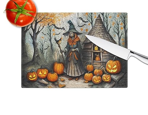 Halloween Slavic Witch Glass Cutting Board Large Decorative Kitchen Chopping Board - Variation of THIS listing