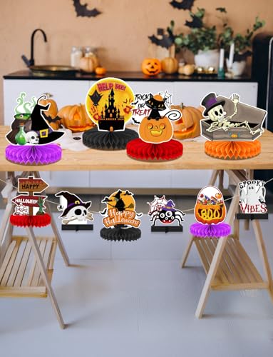 Halloween Party Decorations Set - Happy Halloween, 10 Pieces Halloween Table Centerpieces