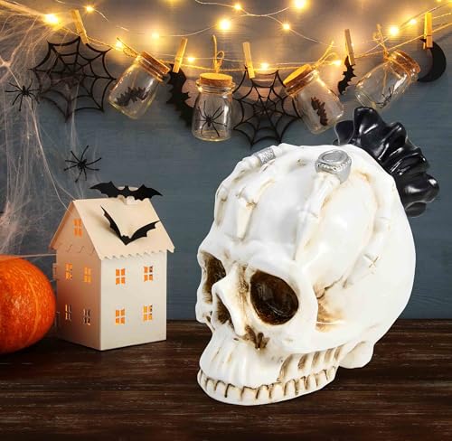 Life Size Halloween Skull Decoration with Skeleton Hand - Gothic Haunted House Decor