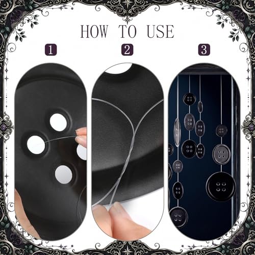 Button Decoration Set - Black 15cm, 20cm, 25cm - Hanging Banner Craft Kit