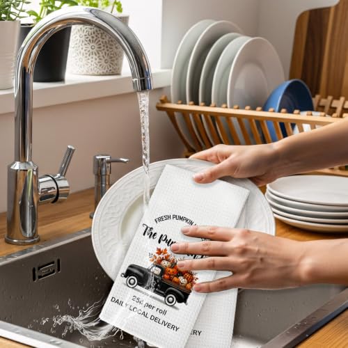 Halloween Fall Ghost Pumpkin Kitchen Towels Set of 2 - 16x24 Inches, Decorative Dish Hand Towels - Pumpkin-2