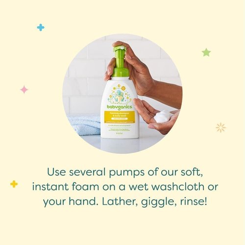 Babyganics Baby Shampoo & Body Wash - Chamomile Verbena, 16oz Pump Bottle for Gentle Cleansing