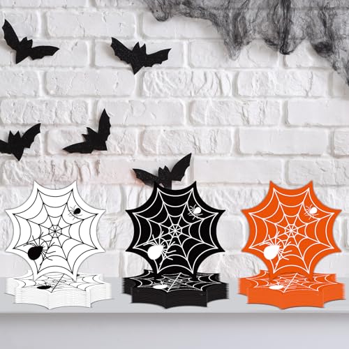 Halloween Spider Web Disposable Paper Napkins 48PCS Spooky Party Supplies