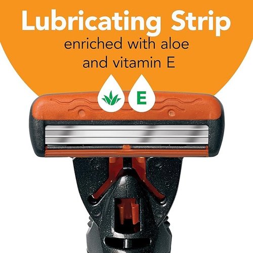 BIC Comfort 3 Men's Refillable Razor Heads with 3 Long Lasting Blades and Enhanced Lubricating Strips, 14 Razor Refill Cartridges