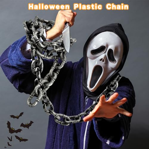 Halloween Plastic Chains Bulk 3 Pack, 6 Feet Prison & Prisoner Prop Decorations