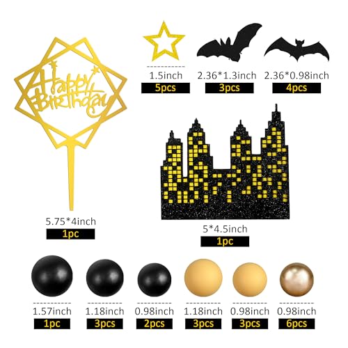 Halloween Bat Cake Toppers Set for Birthday & Dessert Decorations - 32PCS