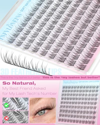 Natural Short Lash Clusters 10-12mm Wispy Eyelash Extensions for DIY Makeup