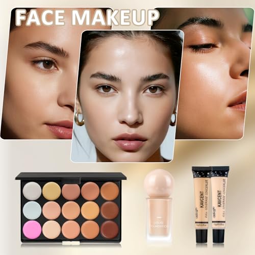 Blue Medium Makeup Gift Set for Teens Women Full Kit - Christmas Gift