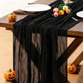 Black Cheesecloth Table Runner Pack of 2 Fall Halloween Rustic Decor