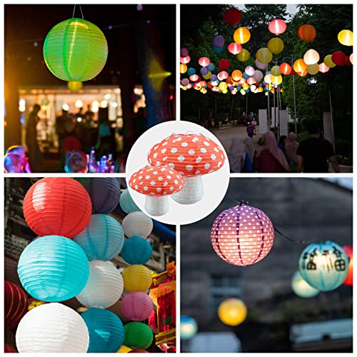 8PCS Mushroom Shaped Paper Lanterns - Forest Jungle Wonderland Party Decor