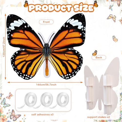 Giant Monarch Butterfly Cardboard Cutout Standee - Life Size Photo Prop for Parties & Decor - 47 Inch Variation