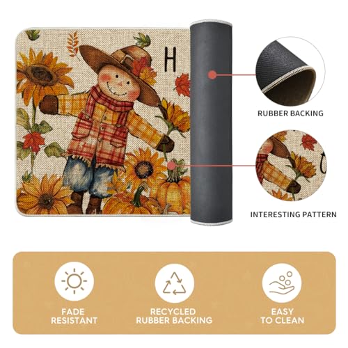 Fall Kitchen Mats Set of 2 Non-Slip Decor Mats for Entryway and Floor Protection