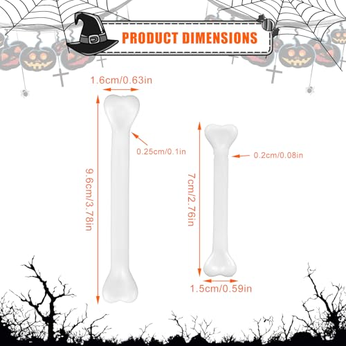 Mini Halloween Skeleton Bones Set - 24 Fake Plastic Bones for Crafts & Decorations