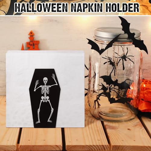 Halloween Metal Coffin Napkin Holder Gothic Table Decor - Coffin Variation