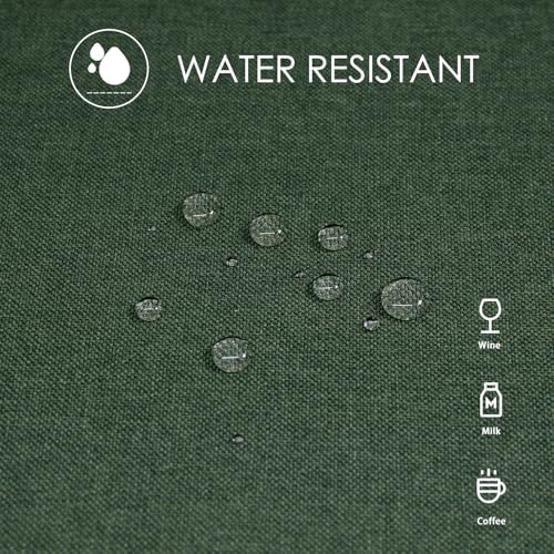 Waterproof Rectangle Table Cloth - Dark Green, 91x156 Inches, Faux Linen